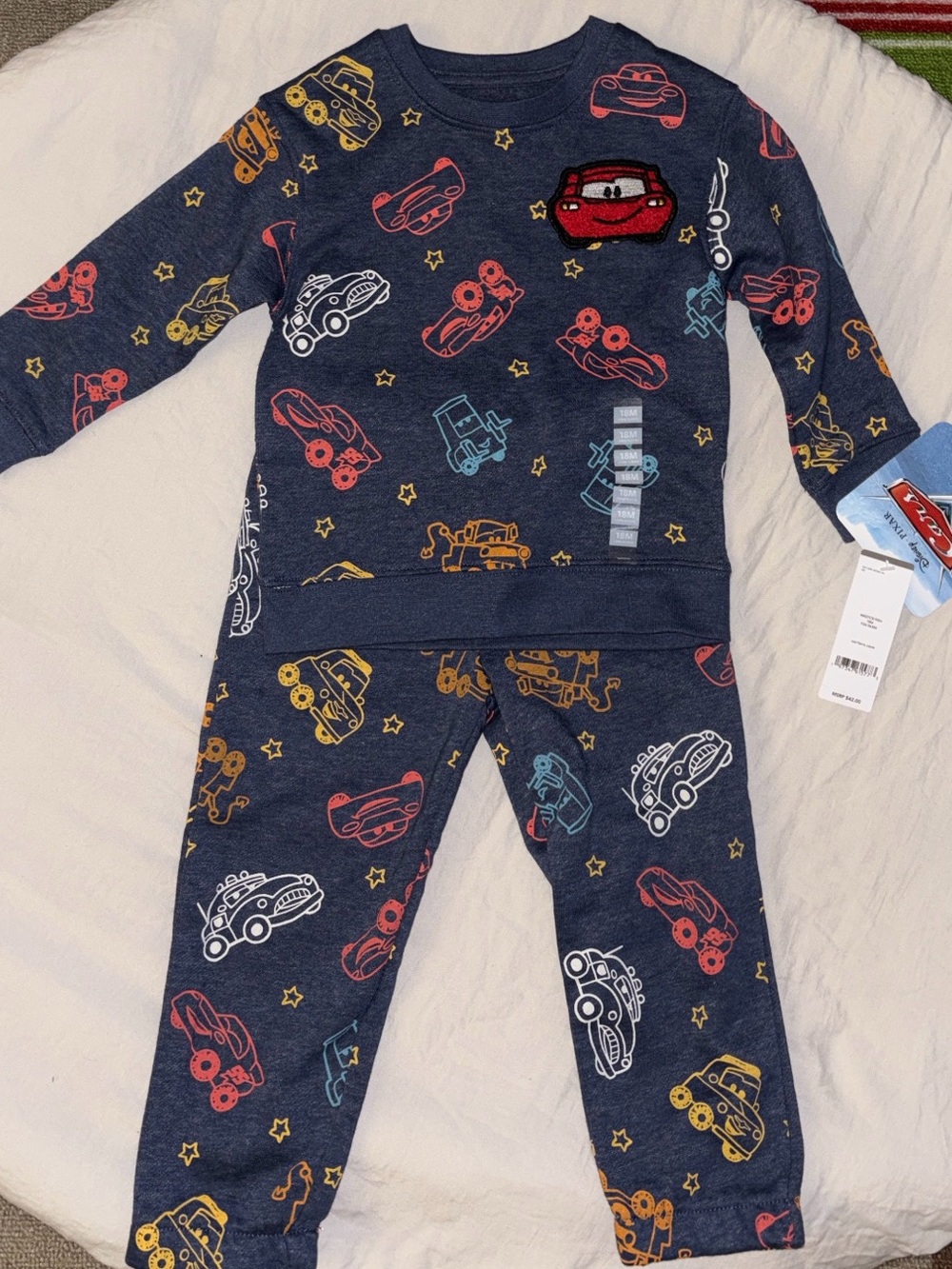 Disney Pixar Cars Navy Blue 2-Piece Set featuring Lightning McQueen
